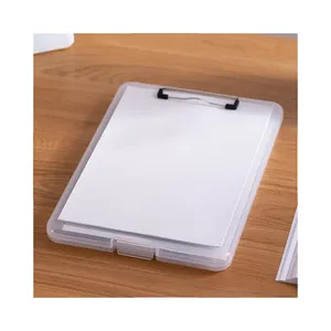 Organizador de papel a4 para pasta, caixa de ficheiro multifuncional de plástico com placa para armazenamento e suprimentos para escritório