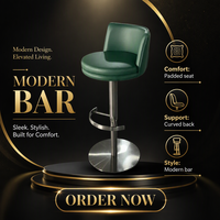 Tabouret de bar réglable en hauteur, chaise de comptoir pivotante, siège rembourré, base en acier inoxydable, chaises de bar modernes pour événements