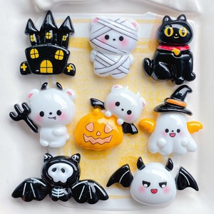 Accessoires de décoration en résine pour Halloween : fantômes, citrouilles, chats noirs, dessins animés, pour impression DIY, coques de téléphone à <span class=keywords><strong>colle</strong></span> crème, pinces à cheveux - Vente transfrontalière - Product Image 2
