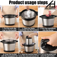 Mélangeur et pilon électrique domestique en acier inoxydable 6L pour Fufu de manioc, hachoir manuel pour viande/légumes pour cuisine et restaurant