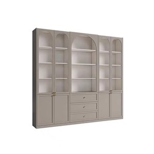 Vetrina per Soggiorno in MDF su Misura per Tutta la Casa |   Libreria con Porta in Vetro e Luci LED |   Rendering 3D Gratuito - Product Image 4