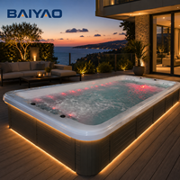 Piscine de nage à contre-courant en acrylique de 7 m avec système d'entraînement à la natation pour jardin et maison