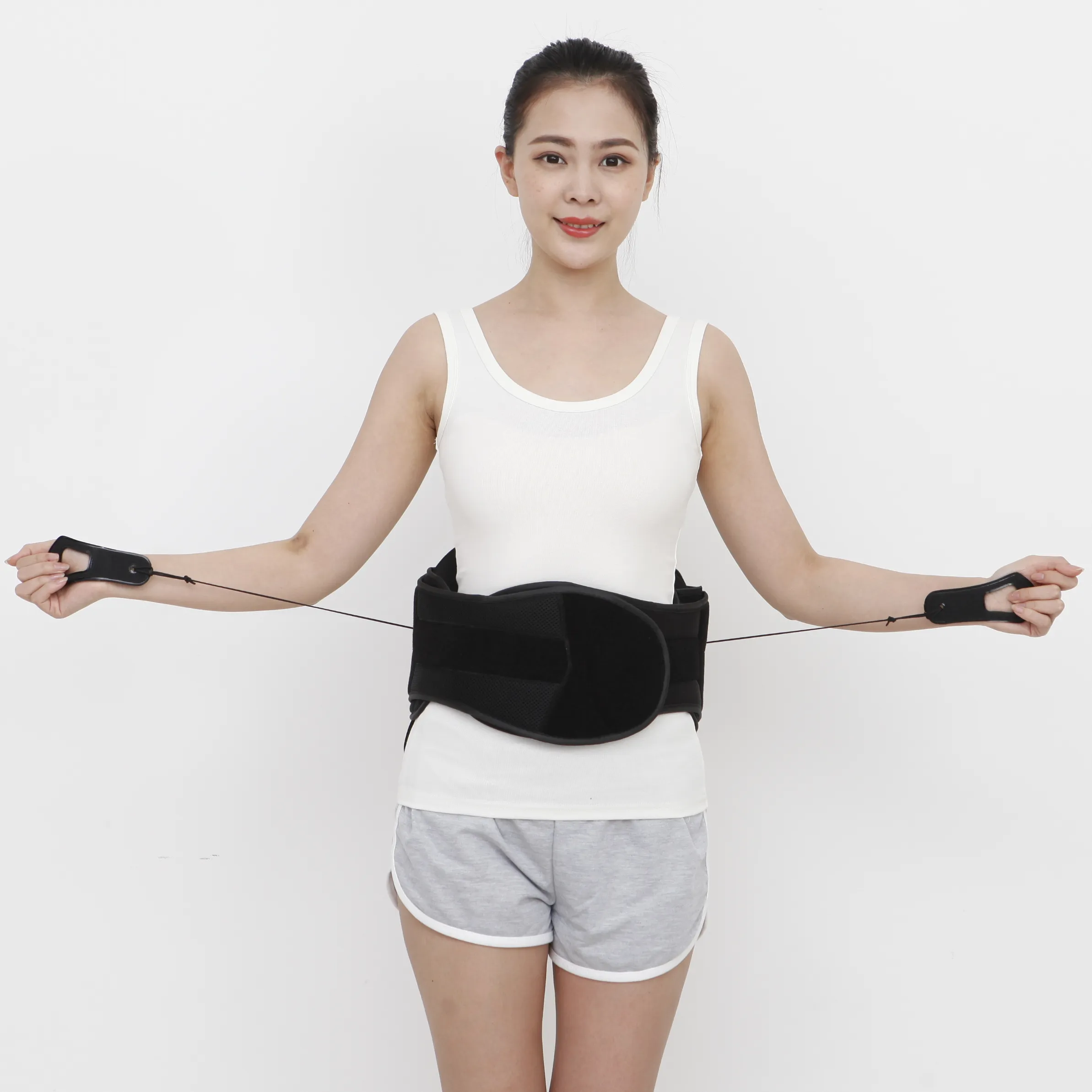 Soporte de espalda para mujer, tejido ultraligero y transpirable para ejercicio, compresión ajustable, alivio del dolor en la parte inferior de la espalda