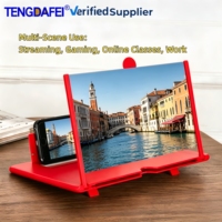 Amplificateur d'écran de téléphone portable 3D Ultra-HD 10/12 pouces avec stabilisation d'image, support pliable extractible pour films