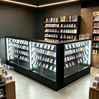 Vitrine verticale en verre gradué avec cadre métallique personnalisé, présentoir pour objets de collection sportifs, étagères pour cartes à collectionner, vitrine pour cartes à échanger