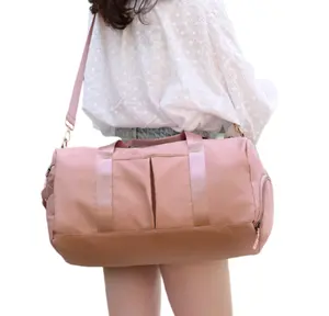 Donne personalizzabili pieghevole piccolo impermeabile Dry Nylon Luxury Travel Sports Gym Hot Pink bagaglio borsone Logo personalizzato