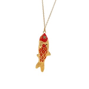 Collier avec pendentif en forme de <span class=keywords><strong>poisson</strong></span> en acier inoxydable HB524, petit <span class=keywords><strong>poisson</strong></span> <span class=keywords><strong>rouge</strong></span>, émail coloré, charme de <span class=keywords><strong>poisson</strong></span>, cadeau porte-bonheur pour les amis, bijoux - Product Image 6