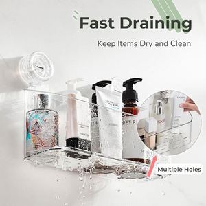 Panier de Douche Transparent à Ventouse, Organisateur Mural pour Douche, Étagère de Salle de Bain à Fixation Murale (Grand) - Product Image 2