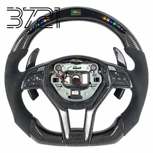 Volant de course en fibre de carbone avec lumières LED et palettes de changement de vitesse pour Mercedes Benz W204 CLS63 E550 AMG R231 SL SLK350 - Product Image 1
