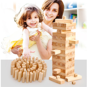 Enfants Jouets Éducatifs 51 pièces En Bois Blocs Empilables Jeux de Blocs de Construction En Bois Bambin Jouets Montessori - Product Image 2