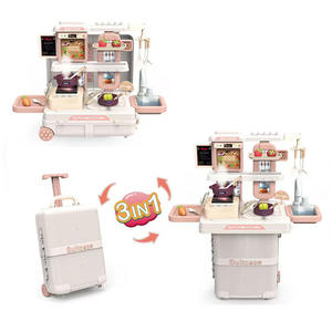 Ensemble de <span class=keywords><strong>cuisine</strong></span> 3-en-1 pour enfants avec poignée, jouets d'imitation et simulation de cuisinière - Product Image 1