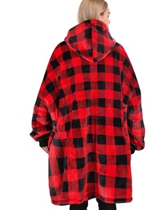 Màu Đỏ Màu Đen Lễ Hội Mô Hình Đầy Đủ Zip Mềm Flannel Sherpa Lông Cừu Hiện Đại Chống Bụi Mite Áo Chăn Chất Lượng Cao Polyester Nhà - Product Image 3