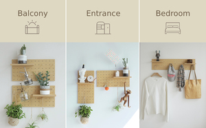 Modern Simple Modular <b>Shelves</b> Storage Organizer Pegboard Wooden Wall Pegboard Wall Storage Holder - Product Image 6