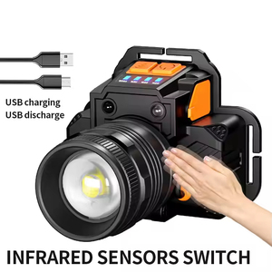 Linterna Frontal LED Recargable de 3000 Lúmenes con 3 Modos y Zoom, Sensor de Cámara, para Camping y Minería, Clasificación IP54, Luz Diurna de 6000K, de Aluminio - Product Image 4
