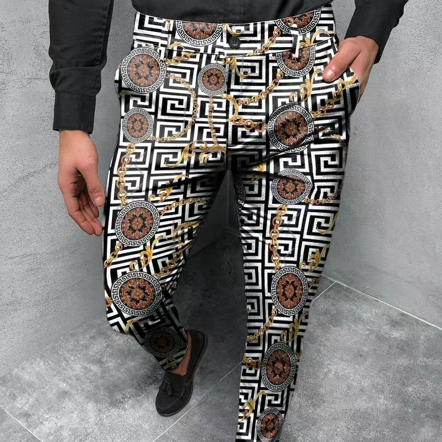 Custom trousers men's pencil pants mens dress Fashion printed pants men's casual pants