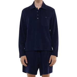 Ensemble de survêtement sportif d'été respirant en polyester/coton tricoté imprimé pour homme, avec manches longues et short, et coutures invisibles - Product Image 1