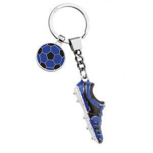 Porte-clés Chaussure de Football Bleu Noir avec Breloque Ballon de Foot Chaîne Métallique Cadeau Promotionnel - Product Image 3