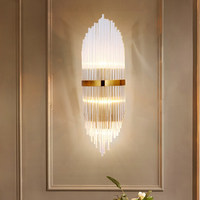 Applique murale LED en fer de luxe léger, style nordique moderne et minimaliste, à intensité variable, à montage en saillie pour chambre à coucher