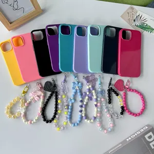 2.0 Glitter Varnish With Hanging Chain Cell Phone Case for iPhone Samsung Oppo