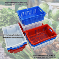 Boîte solide empilable en plastique Boîtes fourre-tout de stockage Panier pour viande Lait Oeuf Légumes Fruits Transport Multi-fonctionnel