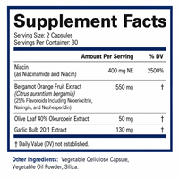 Capsules de soutien au cholestérol pour adultes OEM, niacine, bergamote, feuille d'olivier, ail, santé cardiaque, équilibre lipidique, bien-être, 60 capsules végétales