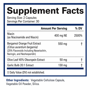 Capsules de soutien au cholestérol pour adultes OEM, niacine, bergamote, feuille d'olivier, <span class=keywords><strong>ail</strong></span>, santé cardiaque, équilibre lipidique, bien-être, 60 capsules végétales - Product Image 4