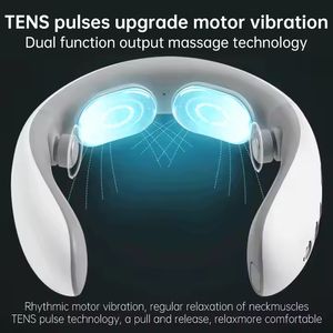 Alat pijat elektrik tanpa kabel, peralatan pijat elektrik <span class=keywords><strong>TENS</strong></span> nirkabel profesional dengan pemijat leher penghilang nyeri tulang belakang tengkuk panas - Product Image 3