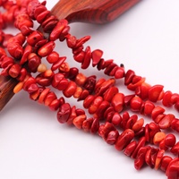 Jolies perles de corail rouge de 7 à 8 mm, 34 pouces, accessoires de perles pour la fabrication de bijoux