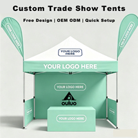 Carpa Personalizada de 10x10 pies (3x3 m), Carpa Publicitaria de Aluminio, Impermeable, de Tela Oxford, para Ferias Comerciales, Eventos al Aire Libre, Gazebo