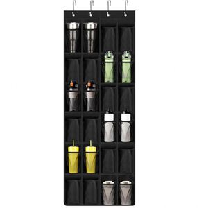 Black Door-Back Mesh Storage Hanging Bag with 4 <b>Hooks</b> for <b>Shoes</b> and Cups - Product Image 1