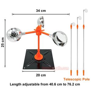 Buitendak Telescopische Paal Houd Duif Weg Vogel Spinnen Afschrikapparaat 360 ° Reflecterende Vogelafweerder - Product Image 2