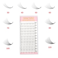 Fans pré-fabriqués de haute qualité Extension de cils 3D 4D 5D 6D 8D 10D 12D 14D 16D 18D 20D Grands plateaux Ventilateurs préfabriqués Lash