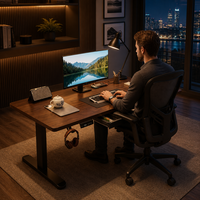 Bureau debout électrique moderne réglable en hauteur, table ergonomique motorisée assis-debout
