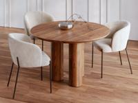 NOVA 47 "noyer rond Table à manger ensembles meubles 4-6 personnes Table pour salle à manger cuisine salle bureau en bois avec 3 pieds
