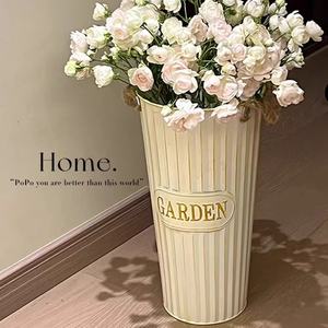 Jarrón de cubo de hierro grande Vintage creativo, despertar de flores frescas de agua profunda para el hogar o la tienda, tubo de flor de cubo de estaño - Product Image 6