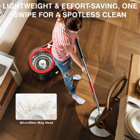Prix d'usine Mop Magic Flat 360° rotation nettoyage à l'eau, seau avec fonction de lavage sans les mains
