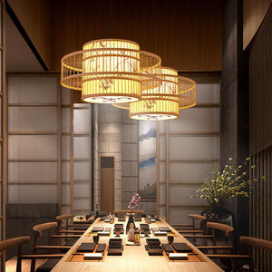 Bamboo Woven Lantern Pendant <b>Light</b> Round E27 Led Single Head For <b>Dining</b> Room Chinese Style - Product Image 3