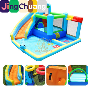 Castillo Hinchable <span class=keywords><strong>de</strong></span> Agua para Saltar, Trampolín Pequeño Doméstico para Niños, Tobogán Interior, Cama Elástica para Guardería, Castillo <span class=keywords><strong>de</strong></span> Juegos. - Product Image 4