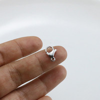 Vente en gros de fermoirs mousquetons en acier inoxydable 304 poli, accessoires de bijouterie, bracelets et colliers faits à la main pour hommes