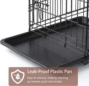 ארגזי כלב מתכת מתקפלים עבור כלבים קטנים בגודל בינוני-דלת כפול דלת כלבים, בתים לכלב וחתולים - Product Image 4