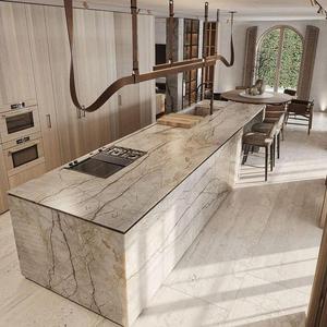 Hiện đại Châu Âu sang trọng nhà bếp tủ tường thép không gỉ Countertop với bồn rửa thông minh sơn mài kết thúc đảo cho biệt thự sang trọng - Product Image 3