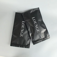 Sac d'emballage personnalisé noir mat à soufflets latéraux pour sweats à capuche, sac refermable en aluminium Mylar pour cheveux, vente en gros