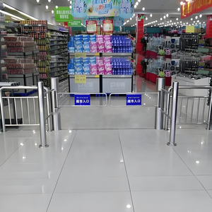 Tourniquet automatique à cylindre vertical à ouverture et fermeture automatiques pour entrée et sortie de supermarché, reconnaissance faciale, acier inoxydable, 2 voies - Product Image 5