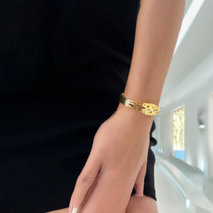 Bracelet en acier inoxydable 316L avec motif œil porte-bonheur, plaqué or PVD, bijoux tendance pour femmes - Product Image 3