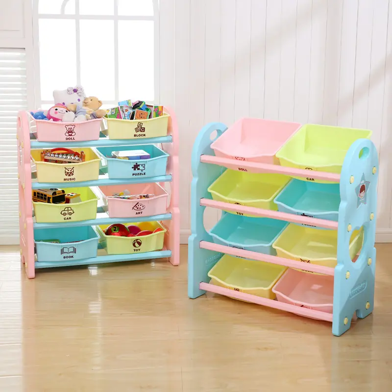 Children Bedroom Furniture Shelf Kids Toy Cabinet Plastic Storage Box Kids Cabinet Storage