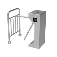 Tourniquet vertical en acier inoxydable avec bras abattant, barrière anti-pincement et anti-collision, accès bidirectionnel par reconnaissance faciale, empreinte digitale, QR et RFID