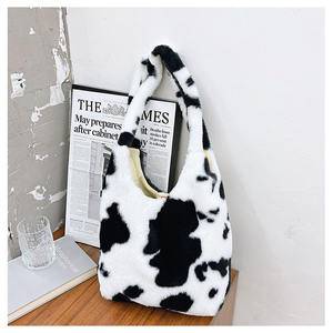 ファッションINSヴィンテージフラワーホーボーファジー黒人女性ぬいぐるみホワイトファーリー財布かわいいぬいぐるみカジュアルスウィートファー脇の下ショルダーハンドバッグ - Product Image 4