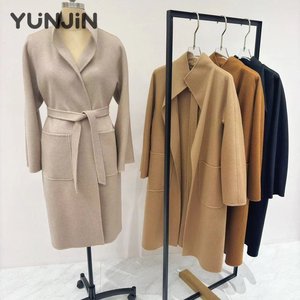 Abrigo de Cachemira de Doble Cara Estilo Max Lilia para Mujer, Chaqueta Tipo Bata de Longitud Media Inspirada en Max <span class=keywords><strong>Mara</strong></span>, Mezcla de Lana, Corte Petite - Product Image 1