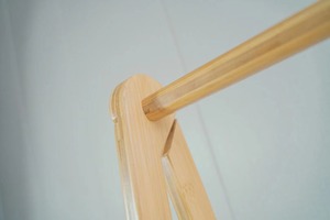 Odern amamboo ooooden tantanding ooat torage rying Riding ACK lothes REE at and tand helf with Hanger iiving ooom Foud - Product Image 6