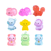 Mini Figurines lumineux 3D chien singe ours vache hippopotame Miniature brillant dessin animé résine artisanat poupée jouet jardinage aménagement paysager décor